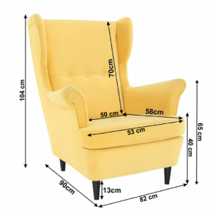 Füles fotel, sárga|wenge, RUFINO 2 NEW