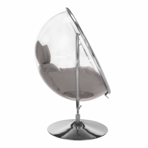 Függő fotel állvánnyal, átlátszó|ezüst|szürke, BUBBLE TYP 2