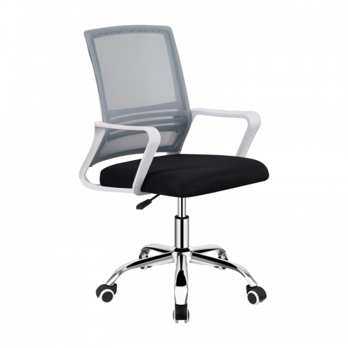Irodai szék, hálószövet szürke|szövet fekete|műanyag fehér, APOLO 2 NEW