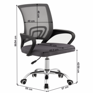 Irodai szék, szürke|fekete, DEX 4 NEW