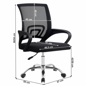 Irodai szék, fekete|fekete, DEX 4 NEW