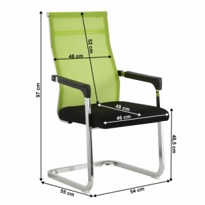 Konferencia szék, zöld|fekete, RIMALA NEW