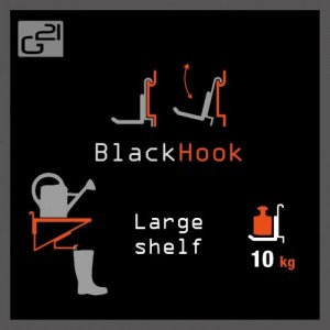 G21 BlackHook large shelf akasztó rendszer 60 x 19 x 42 cm