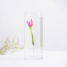Henger alakú üveg váza, merülő virágoknak, L