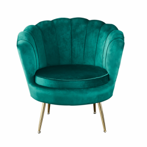Fotel Art-deco stílusban, smaragd Velvet anyag|gold króm-arany, NOBLIN