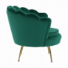 Fotel Art-deco stílusban, smaragd Velvet anyag|gold króm-arany, NOBLIN