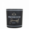 Üveg teamécses tartó, Prosecco felirattal, fekete, 8 cm