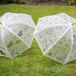 Kifesthető vadon élő állatos gyerek esernyő, filctollakkal