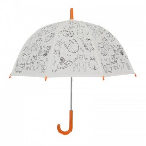 Kifesthető cicás gyerek esernyő, filctollakkal