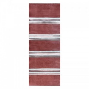 Csíkos kétoldalú kültéri szőnyeg, rozsdavörös, 197 x 68 cm