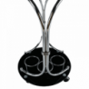 Zsúrasztal, fekete üveg + fém (króm), VESNA