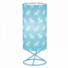 Asztali lámpa, fém|kék textil lámpaernyő, AVAM