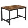 Rusztikus barna asztal étkező asztal 4 fős 120 x 75 x 75 cm
