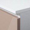 Irodai tároló szekrény ajtóval, 8 polccal fehér, magasfényű kapucsínó 80x35cm