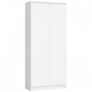 Irodai tároló szekrény kétajtós, 8 polccal fehér 80x35cm