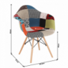 Fotel, patchwork|bükk, TOBO 3  NEW