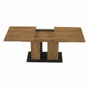 Étkezőasztal, tölgy craft arany|grafit szürke, 155-204x86 cm, FIDEL