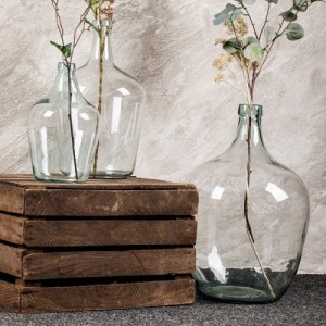 Üveg demizson, váza, dekorációs kiegészítő, 3 literes
