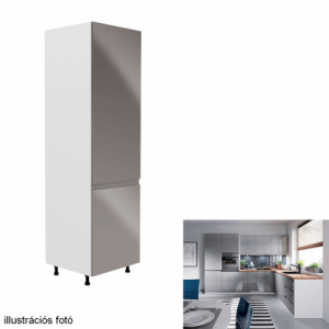 Hűtőgép szekrény, fehér|szürke extra magasfényű, jobbos, AURORA D60R