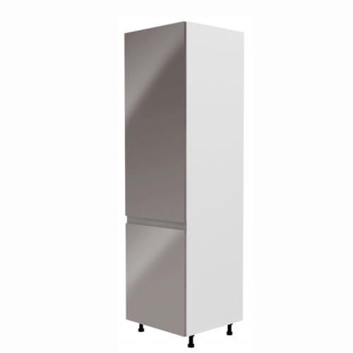 Hűtőgép szekrény, fehér|szürke extra magasfényű, balos, AURORA D60R