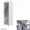 Hűtőgép szekrény, fehér|szürke extra magasfényű, balos, AURORA D60R