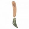 Rozsdamentes acél kertész kés, kőrisfa nyéllel, arany színű, 18 cm