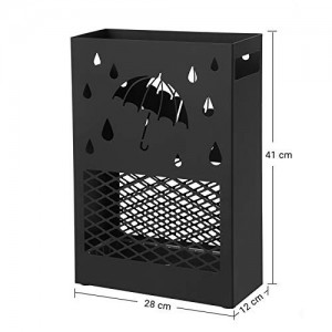 Fém téglalap alakú esernyőállvány | Fekete