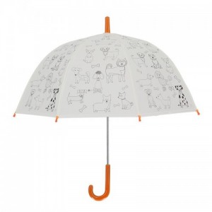 Kifesthető kutyás gyerek esernyő, filctollakkal