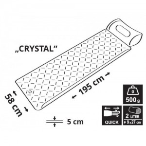 Cattara CRYSTAL kemping matrac 195x58x5cm felfújható szürke
