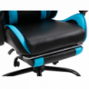 Irodai|gamer fotel lábtartóval, fekete|kék, TARUN