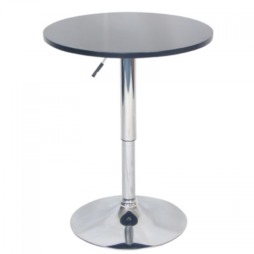 Bárasztal, magasság állítással, króm| fekete, átmérő 60 cm, BRANY 2 NEW