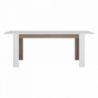 Széthúzható étkezőasztal, fehér extra magasfényű HG|sonoma tölgy sötét trufla, 160-200x90 cm, LYNATET TYP 75