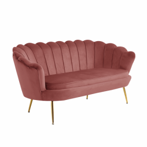 Luxus heverő, 2,5-es ülés, rózsaszín|arany, Art-deco, NOBLIN