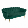 Luxus heverő, 3-as ülés, smaragd Velvet szövet|króm arany, Art-deco stílus, NOBLIN