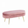 Luxus zsámoly|puff, rózsaszín Velvet szövet|króm arany, Art-deco, NOBLIN TABURET TYP 2