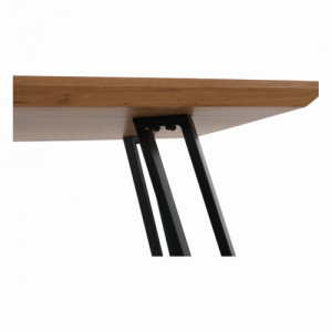Étkezőasztal, tölgy|fekete, 140x83 cm, PEDAL