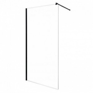 Line 100 TR Walk-In zuhanykabin 100x203 cm, fekete profil, víztiszta üveg.