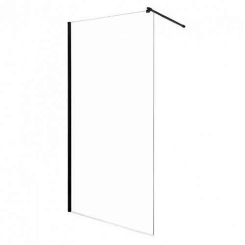 Line 100 TR Walk-In zuhanykabin 100x203 cm, fekete profil, víztiszta üveg.