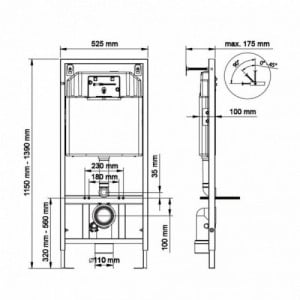 Tinos Pacific Chrome falba építhető WC tartály szett