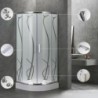 Spirit BAMBOO 90x90x194 cm íves zuhanykabin, erősített akril zuhanytálcával