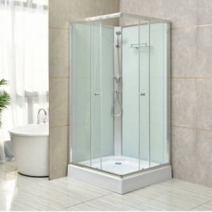 Polo White II szögletes fehér hátfalas zuhanykabin, akril zuhanytálcával, 90x90x195 cm-es méretben