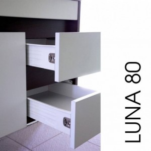 Luna 80 komplett fürdőszobabútor, Rauna szil-Fehér
