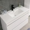 Cube 100 alsó fürdőszobabútor kerámia mosdóval 2 fiókos, magasfényű festett fehér
