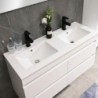 Cube 120 alsó fürdőszobabútor kerámia mosdóval 2 fiókos, magasfényű festett fehér