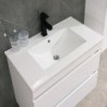 Cube 80 alsó fürdőszobabútor kerámia mosdóval 2 fiókos, magasfényű festett fehér