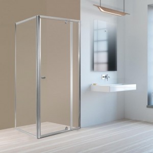 Flexi sarokba szerelhető aszimmetrikus zuhanykabin 80x90 cm zuhanytálca nélkül