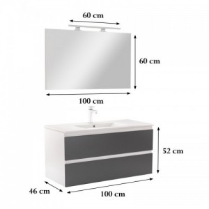 Vario Forte 100 alsó szekrény mosdóval fehér-antracit