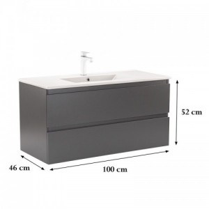 Vario Forte 100 alsó szekrény mosdóval antracit-antracit
