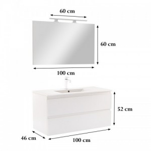 Vario Forte 100 komplett fürdőszoba bútor fehér-fehér