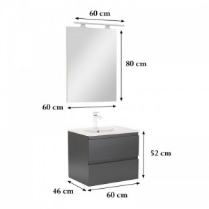 Vario Forte 60 komplett fürdőszoba bútor antracit-antracit